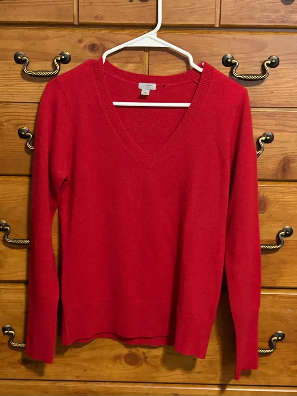 Halogen Red V-Neck Women's Sweater